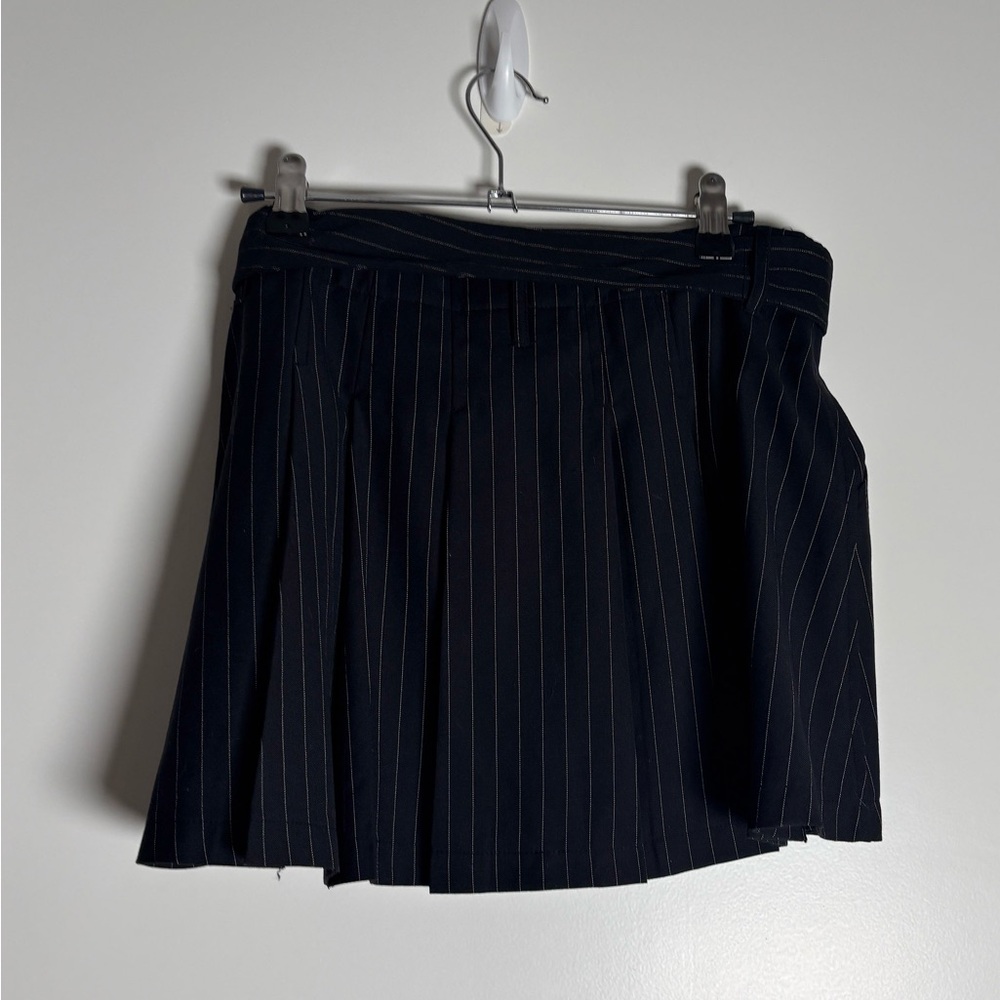 Jean Paul Gaultier x Target Vintage Pinstripe Pleated Mini Skirt Blue White